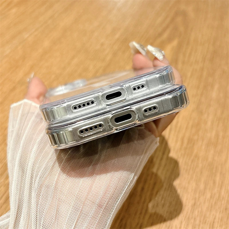 For Magsafe Magnetic Wireless Charge Clear Case For iPhone 16 15 14 13 12 Mini 11 Pro Max X XS XR 7 8 Plus Cover With Packaging