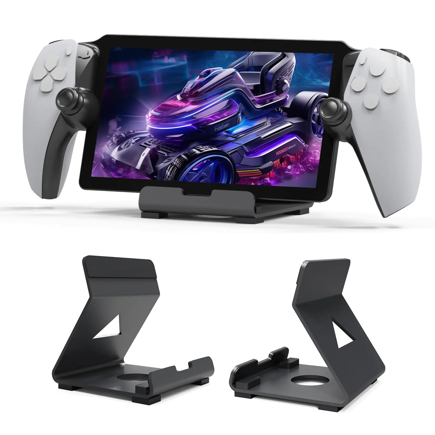 NINKI Metal Desktop Stand Compatible PlayStation Portal/ROG Ally/Steam Deck/Switch/Legion GoAluminum Phone Stand for Gaming AccessoriesPortable Holder Stand for Phones/Tablets StandBlack