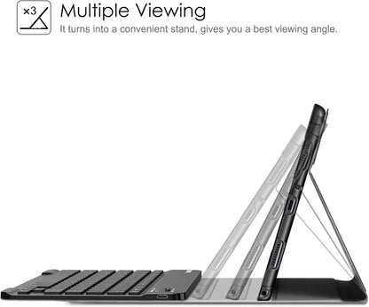 Keyboard Case for Samsung Galaxy Tab A7 10.4 Inch 2022/2020 Model (SM-T500/T503/T505/T507/T509), Slim Lightweight Stand Cover W/Magnetically Detachable Wireless Bluetooth Keyboard, Black