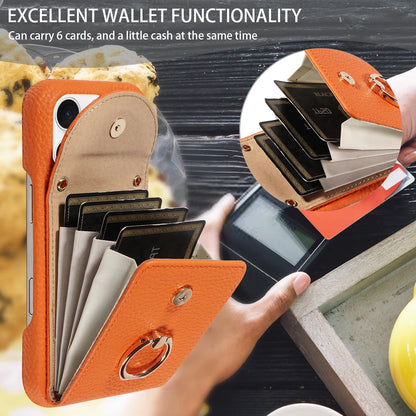 PU Leather Case for IPhone16e 16promax 16plus 15promax 15plus 14promax 14plus 13promax 13mini Crossbody ring holder Phone Case