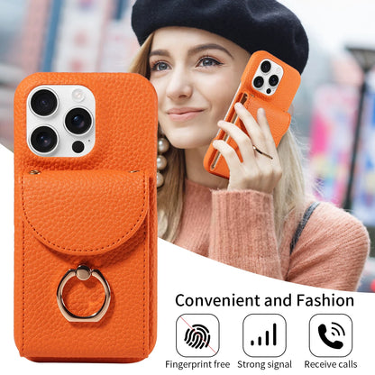 PU Leather Case for IPhone16e 16promax 16plus 15promax 15plus 14promax 14plus 13promax 13mini Crossbody ring holder Phone Case