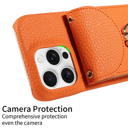 PU Leather Case for IPhone16e 16promax 16plus 15promax 15plus 14promax 14plus 13promax 13mini Crossbody ring holder Phone Case