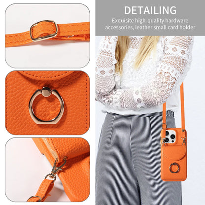 PU Leather Case for IPhone16e 16promax 16plus 15promax 15plus 14promax 14plus 13promax 13mini Crossbody ring holder Phone Case